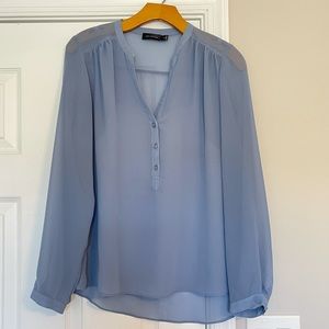 Dusty Blue sheer blouse size small s